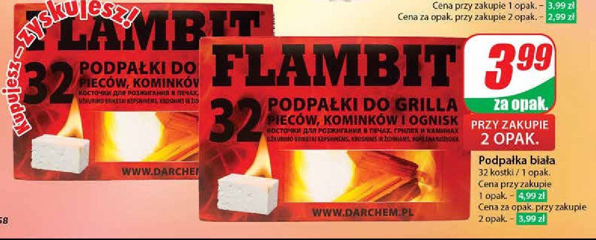 Rozpałka biała Flambit promocja w Dino