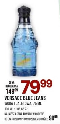 Woda toaletowa Versace Blue Jeans, 75 ml, 100 ml = 106.65 zł promocja w Drogerie Natura