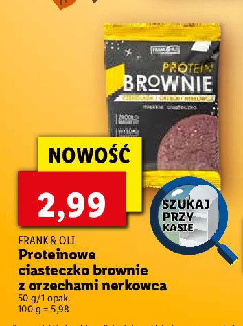 Ciastko proteinowe brownie Frank&oli promocja