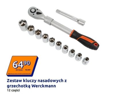 Zestaw kluczy nasadowych z grzechotką Werckmann promocja w Action