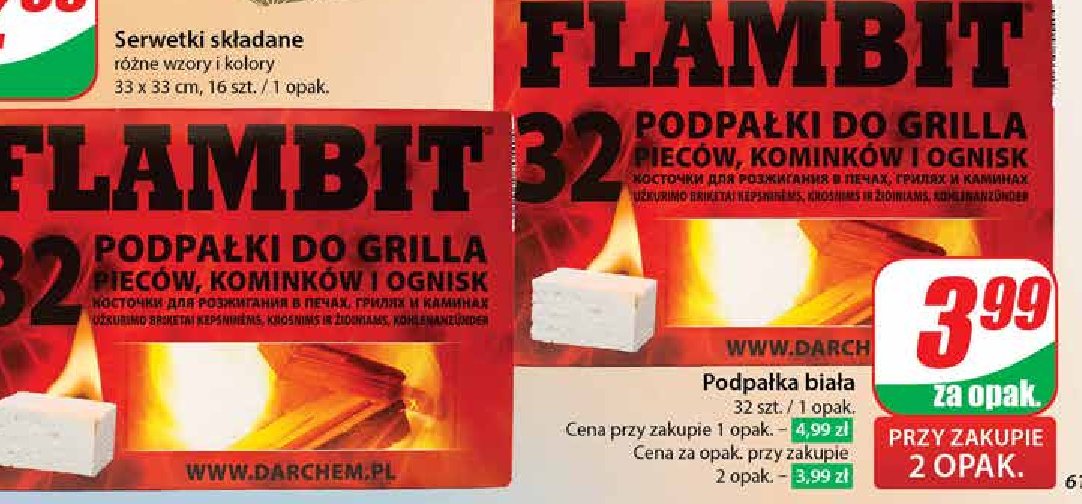 Podpałka w kostce biała Flambit promocja