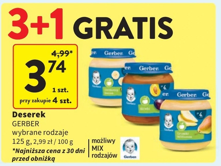 Deserek śliwki Gerber promocja w Intermarche