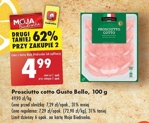 Szynka prosciutto cotto Gustobello promocja