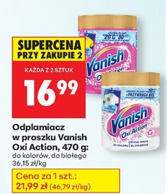 Odplamiacz wyprażu Vanish Oxi Action, 470 g promocja w Biedronka
