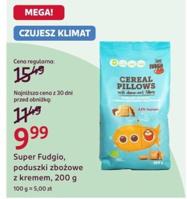 Poduszki zbożowe z kremem Super Fudgio, 200 g promocja w Rossmann