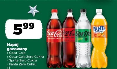 Napój gazowany Coca-Cola, Coca-Cola Zero Cukru, Sprite Zero Cukru, Fanta Zero Cukru promocja w Netto