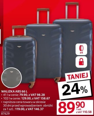 Walizka ABS 66 l promocja w Selgros