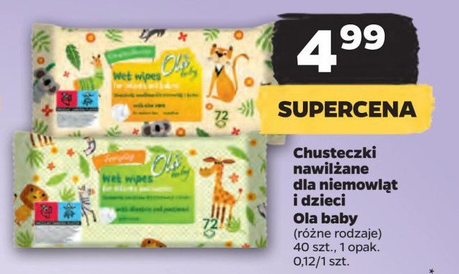 Chusteczki nawilżane Ola baby promocja