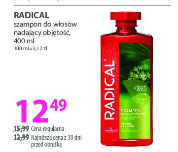 Szampon do włosów nadający objętość Radical promocja