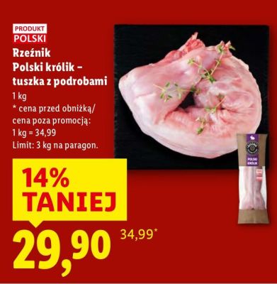 Mięso - Rzeźnik Polski królik tuszka z podrobami promocja w Lidl