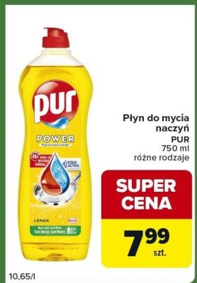 Płyn do mycia naczyń PUR 750 ml różne rodzaje promocja w Carrefour Express