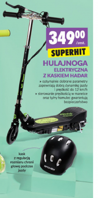 Hulajnoga elektryczna z kaskiem hadar promocja