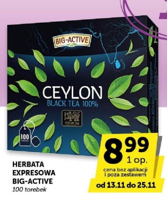 Herbata ekspresowa Big-Active Ceylon Black Tea promocja w Euro Sklep