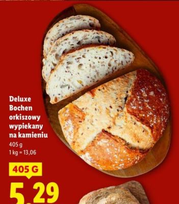 Pieczywo Deluxe Bochen orkiszowy wypiekany na kamieniu promocja w Lidl