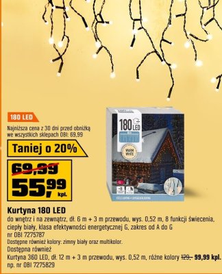 Kurtyna 180 LED promocja w OBI