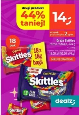Draże Skittles różne rodzaje 324 g promocja w Dealz