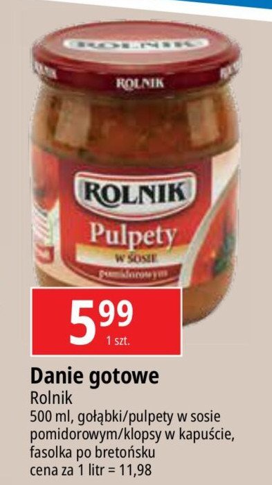 Fasolka po bretońsku z kiełbasą Rolnik promocja w Biedronka