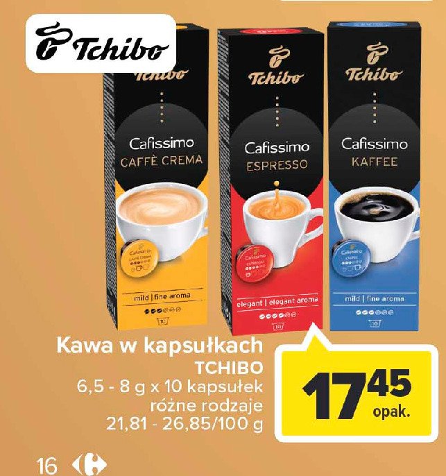 Kawa w kaspsułkach TCHIBO CAFFE CREMA FINE AROMA Tchibo cafe promocja