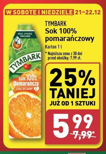 Sok pomarańczowy Tymbark 1936 promocja w Aldi