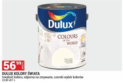Farba DULUX KOLORY ŚWIATA trwałość koloru, odporna na zmywanie, szeroki wybór kolorów promocja w Merkury Market