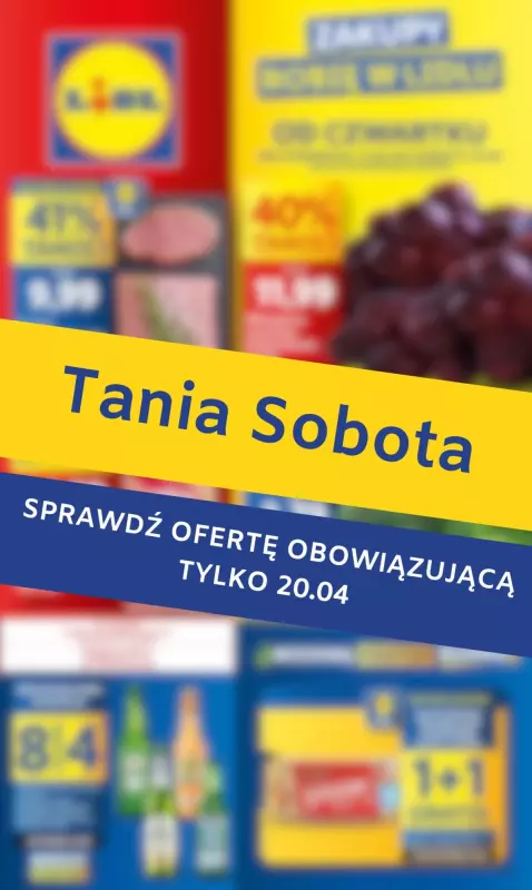 Lidl - gazetka promocyjna Tania sobota w Lidlu! od soboty 20.04 do soboty 20.04