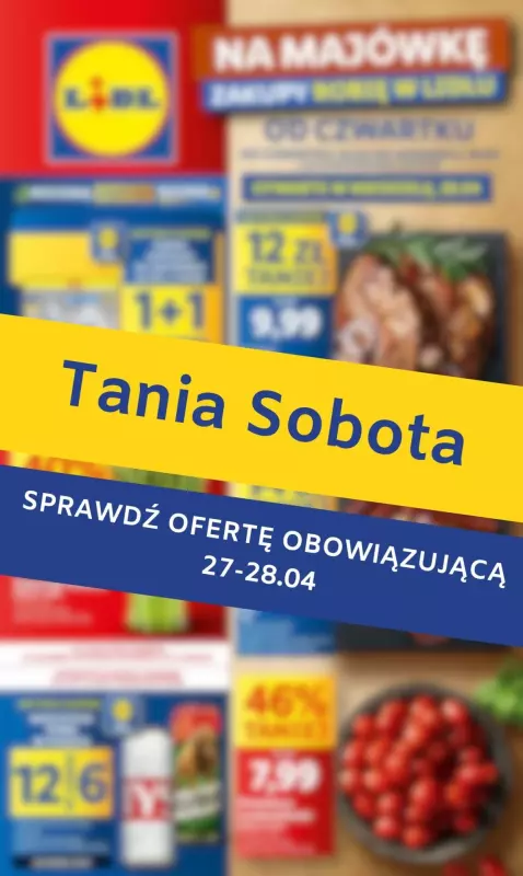 Lidl - gazetka promocyjna Tania sobota w Lidlu! od soboty 27.04 do niedzieli 28.04