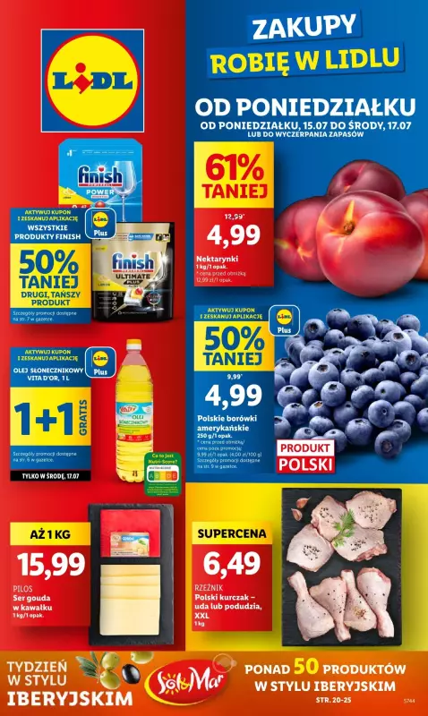 Lidl - gazetka promocyjna Oferta od poniedziałku od poniedziałku 15.07 do środy 17.07