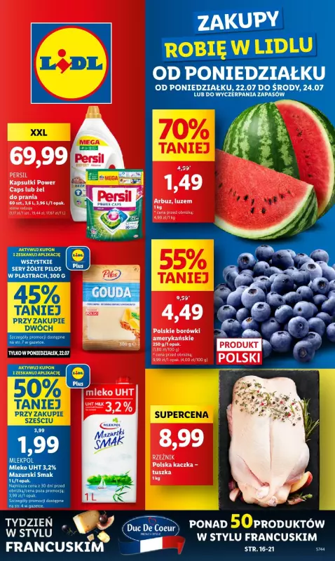 Lidl - gazetka promocyjna Oferta od poniedziałku od poniedziałku 22.07 do środy 24.07