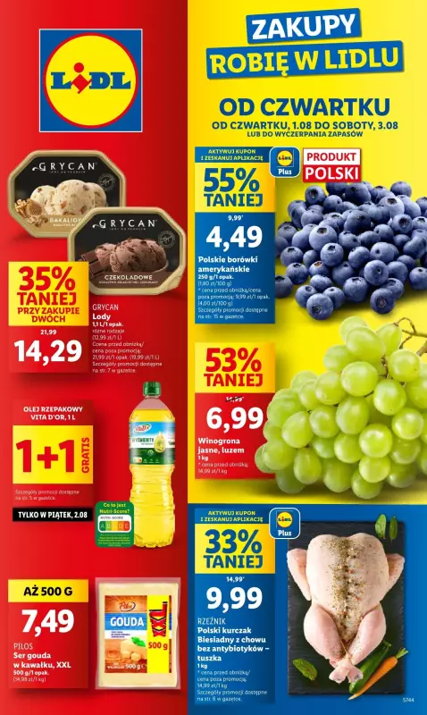 Lidl - gazetka promocyjna Oferta od czwartku od czwartku 01.08 do soboty 03.08