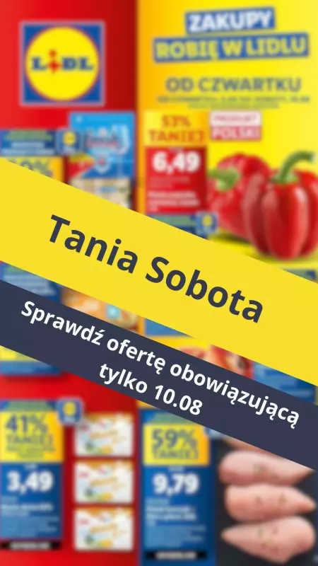 Lidl - gazetka promocyjna Tania sobota w Lidlu! od soboty 10.08 do soboty 10.08