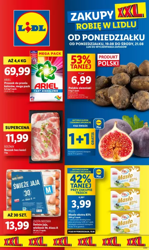 Lidl - gazetka promocyjna Oferta od poniedziałku od poniedziałku 19.08 do środy 21.08