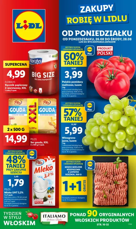 Lidl - gazetka promocyjna Oferta od poniedziałku od poniedziałku 26.08 do środy 28.08