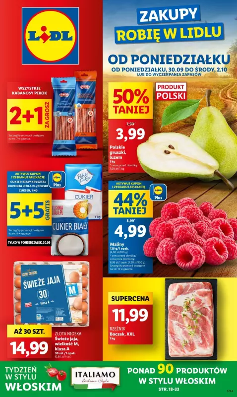 Lidl - gazetka promocyjna Oferta od poniedziałku od poniedziałku 30.09 do środy 02.10