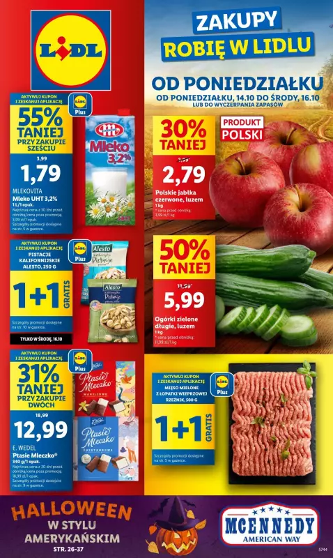 Lidl - gazetka promocyjna Oferta od poniedziałku od poniedziałku 14.10 do środy 16.10