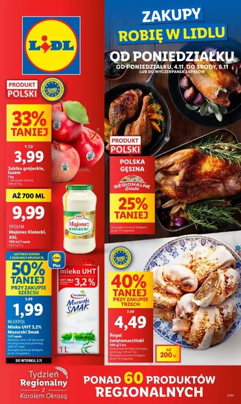 Lidl - gazetka promocyjna Oferta od poniedziałku od poniedziałku 04.11 do środy 06.11