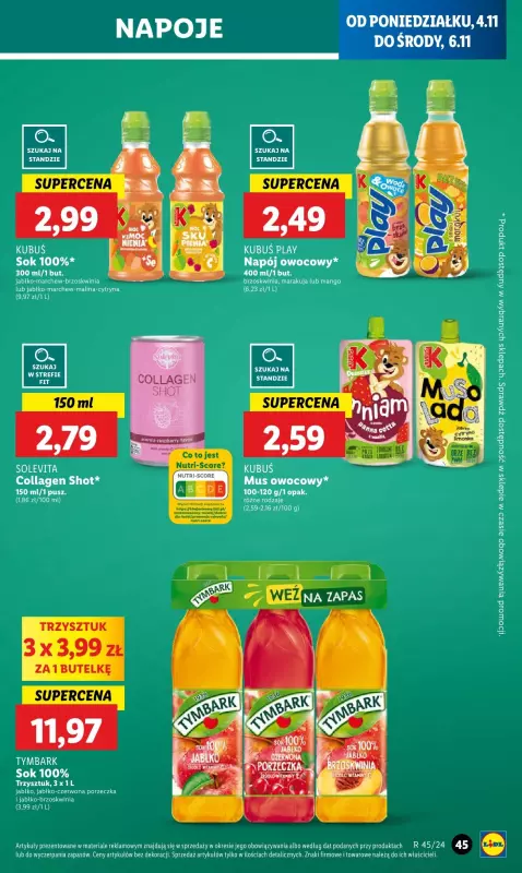 Lidl - gazetka promocyjna Oferta od poniedziałku od poniedziałku 04.11 do środy 06.11 - strona 47