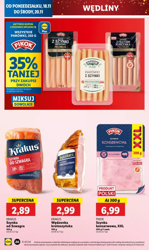 Lidl - gazetka promocyjna Oferta od poniedziałku od poniedziałku 18.11 do środy 20.11 - strona 24