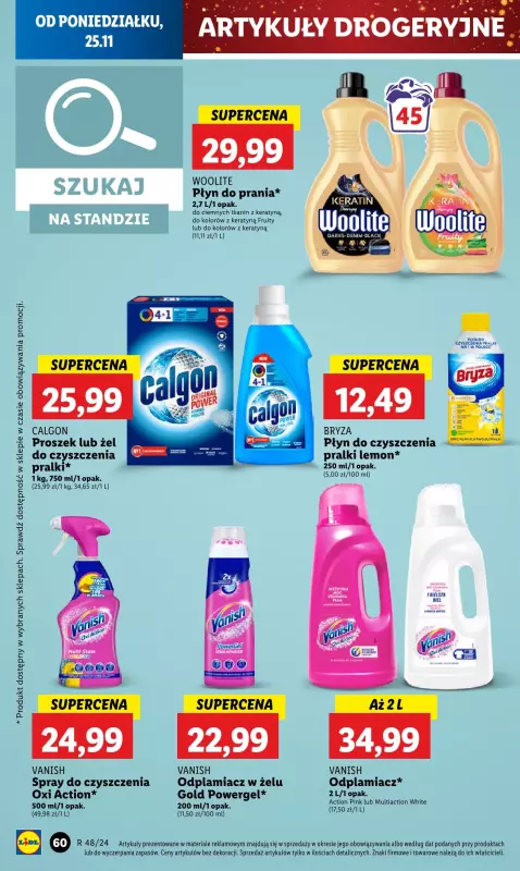 Lidl - gazetka promocyjna Oferta od poniedziałku od poniedziałku 25.11 do środy 27.11 - strona 60