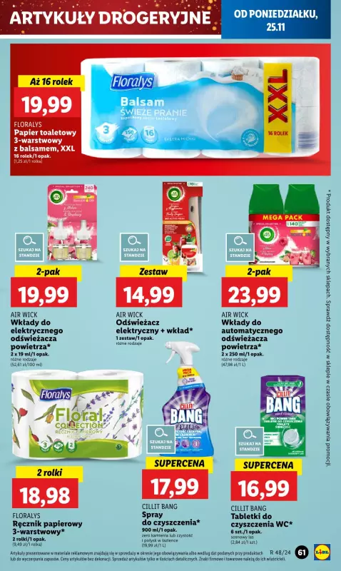 Lidl - gazetka promocyjna Oferta od poniedziałku od poniedziałku 25.11 do środy 27.11 - strona 61