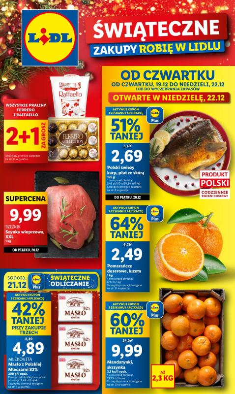 Lidl - gazetka promocyjna Oferta od czwartku od czwartku 19.12 do niedzieli 22.12