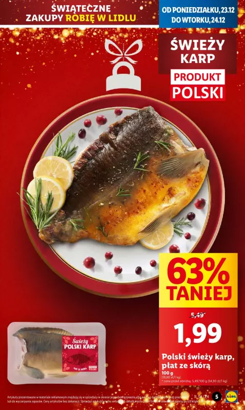 Lidl - gazetka promocyjna Oferta od poniedziałku od poniedziałku 23.12 do wtorku 24.12 - strona 5