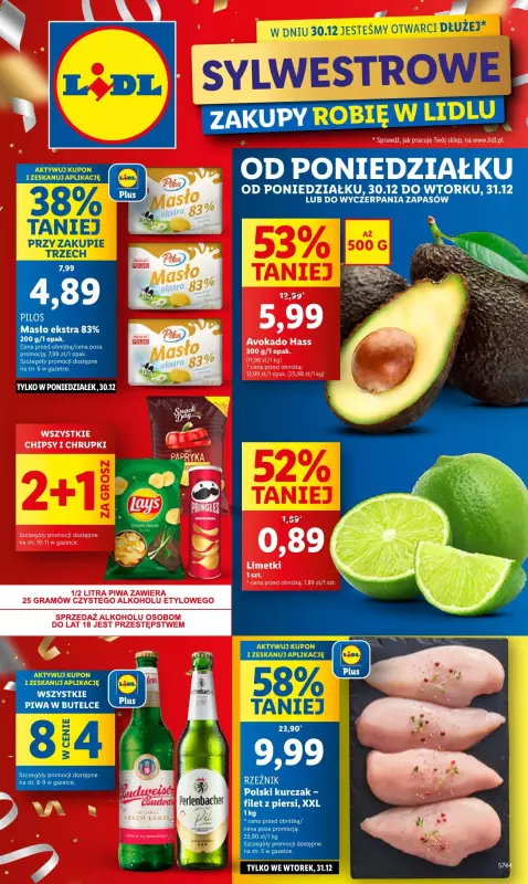 Lidl - gazetka promocyjna Oferta od poniedziałku od poniedziałku 30.12 do wtorku 31.12