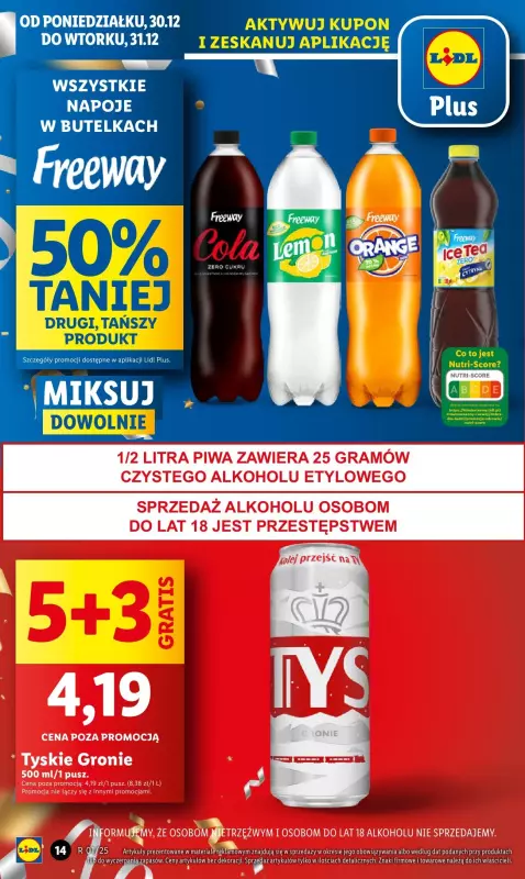 Lidl - gazetka promocyjna Oferta od poniedziałku od poniedziałku 30.12 do wtorku 31.12 - strona 14