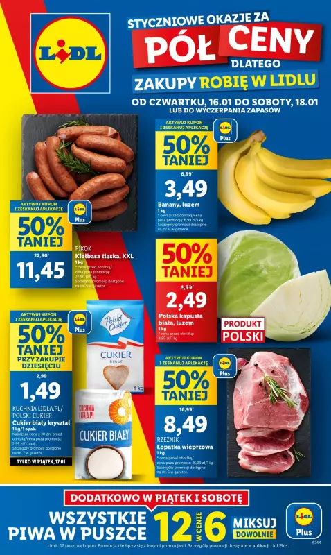 Lidl - gazetka promocyjna Oferta od czwartku od czwartku 16.01 do soboty 18.01