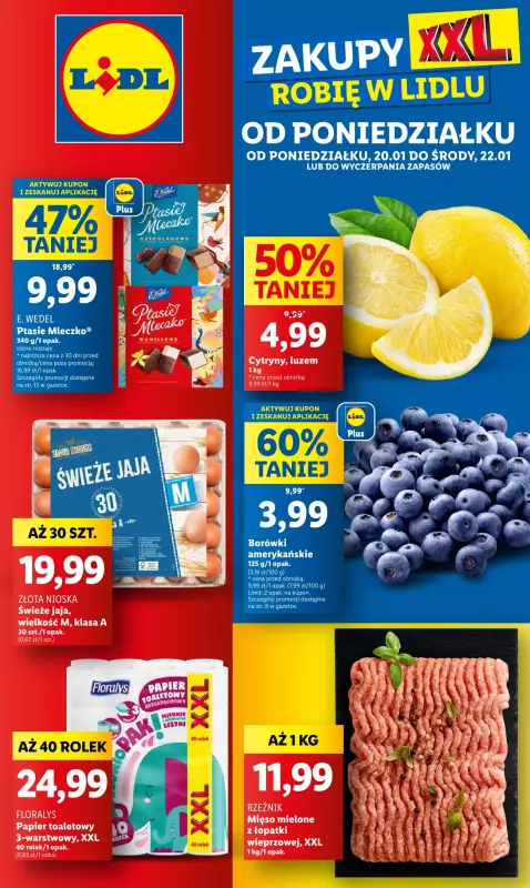 Lidl - gazetka promocyjna Oferta od poniedziałku od poniedziałku 20.01 do środy 22.01