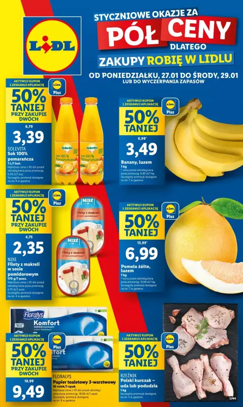 Lidl - gazetka promocyjna Oferta od poniedziałku od poniedziałku 27.01 do środy 29.01