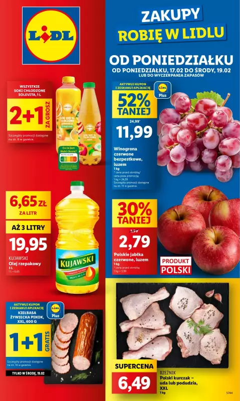 Lidl - gazetka promocyjna Oferta od poniedziałku od poniedziałku 17.02 do środy 19.02