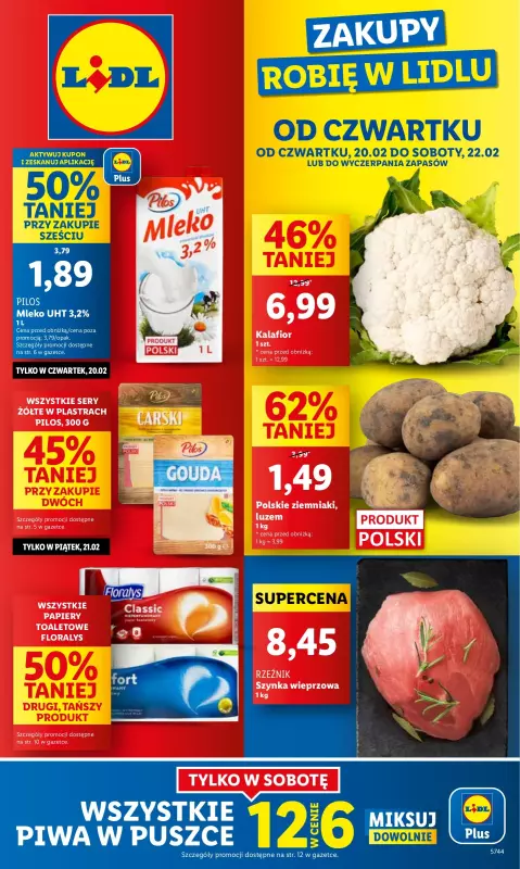 Lidl - gazetka promocyjna Oferta od czwartku od czwartku 20.02 do soboty 22.02