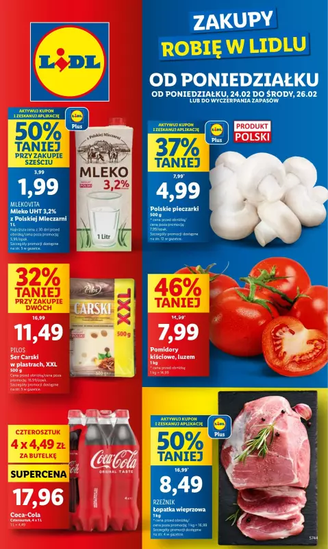 Lidl - gazetka promocyjna Oferta od poniedziałku od poniedziałku 24.02 do środy 26.02