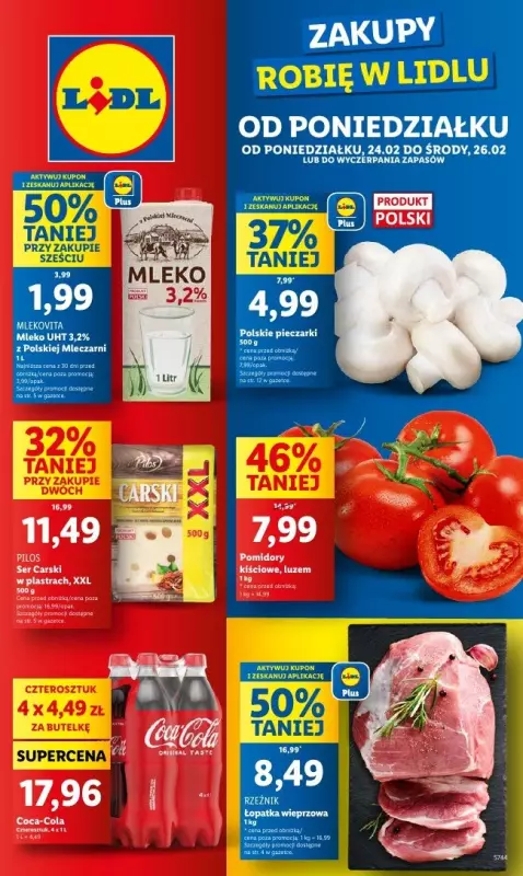 Lidl - gazetka promocyjna Oferta od poniedziałku od poniedziałku 24.02 do środy 26.02